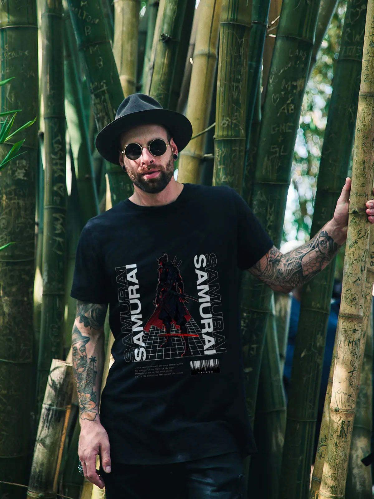 Samurai Standard T-Shirt in Black & Red My Store