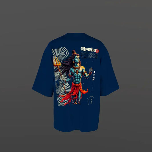 Shiv Ji Oversized Drop Shoulder Premium Front & Back Printed T-Shirt My Store