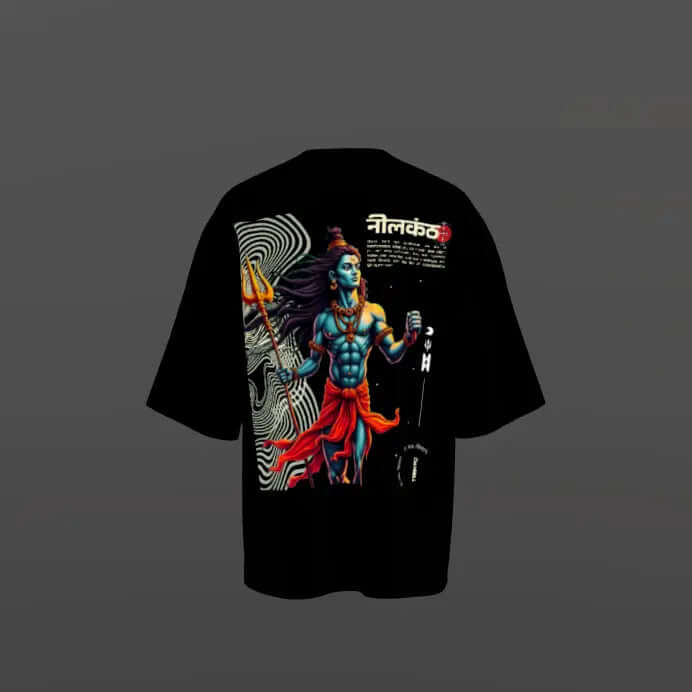 Shiv Ji Oversized Drop Shoulder Premium Front & Back Printed T-Shirt My Store