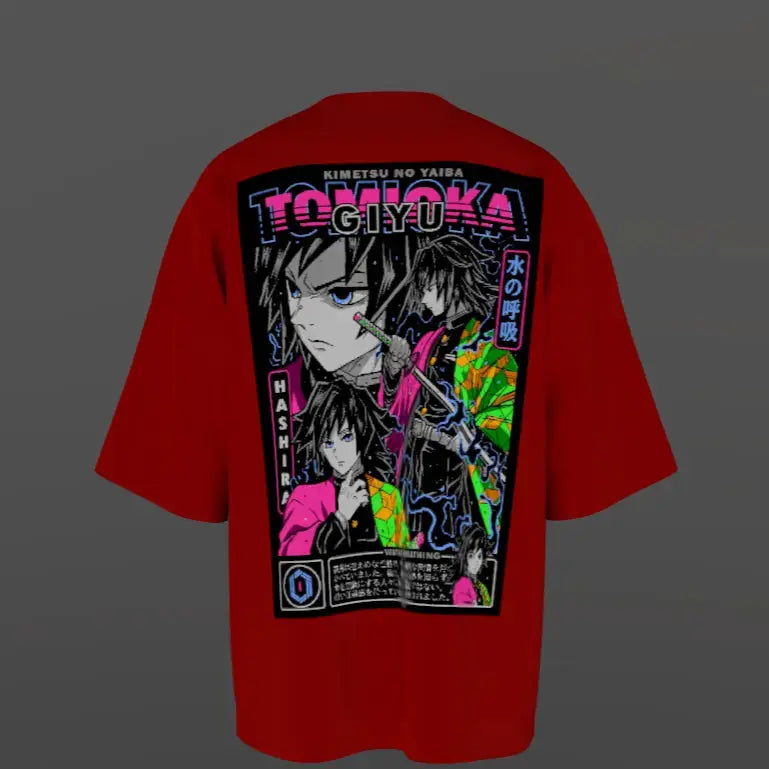 TOMIOKA Oversize Front & Back Printed Anime T-Shirt My Store