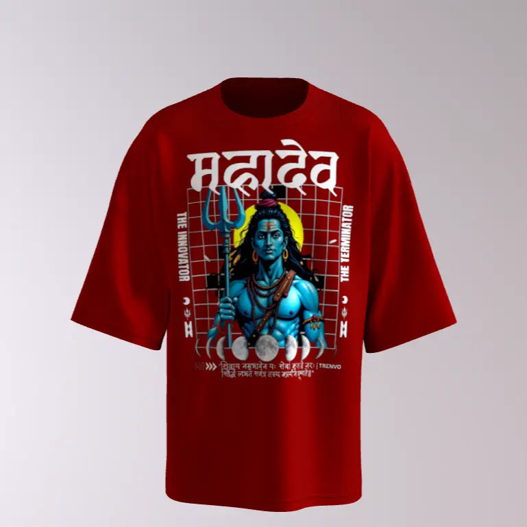 Unisex Shiv Ji Oversized Drop Shoulder Premium Printed T-Shirt My Store