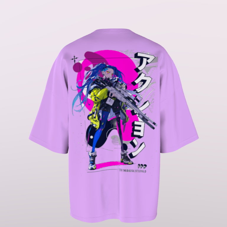 Women Anime Standard Pink & White T-Shirt My Store