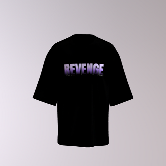 Unisex Revenge Standard Oversize Black & Purple Printed T-Shirt My Store