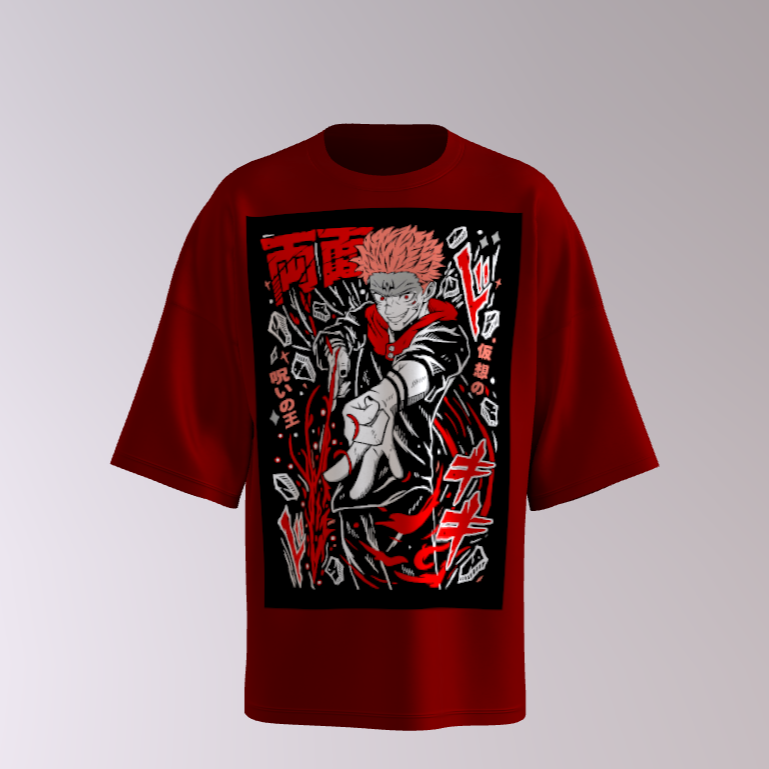 Unisex Anime Oversize Printed T-Shirt - My Store