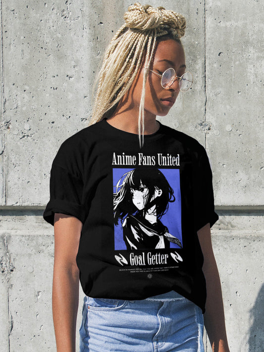 Women Anime Fans Standard Black & Purple Printed T-Shirt My Store
