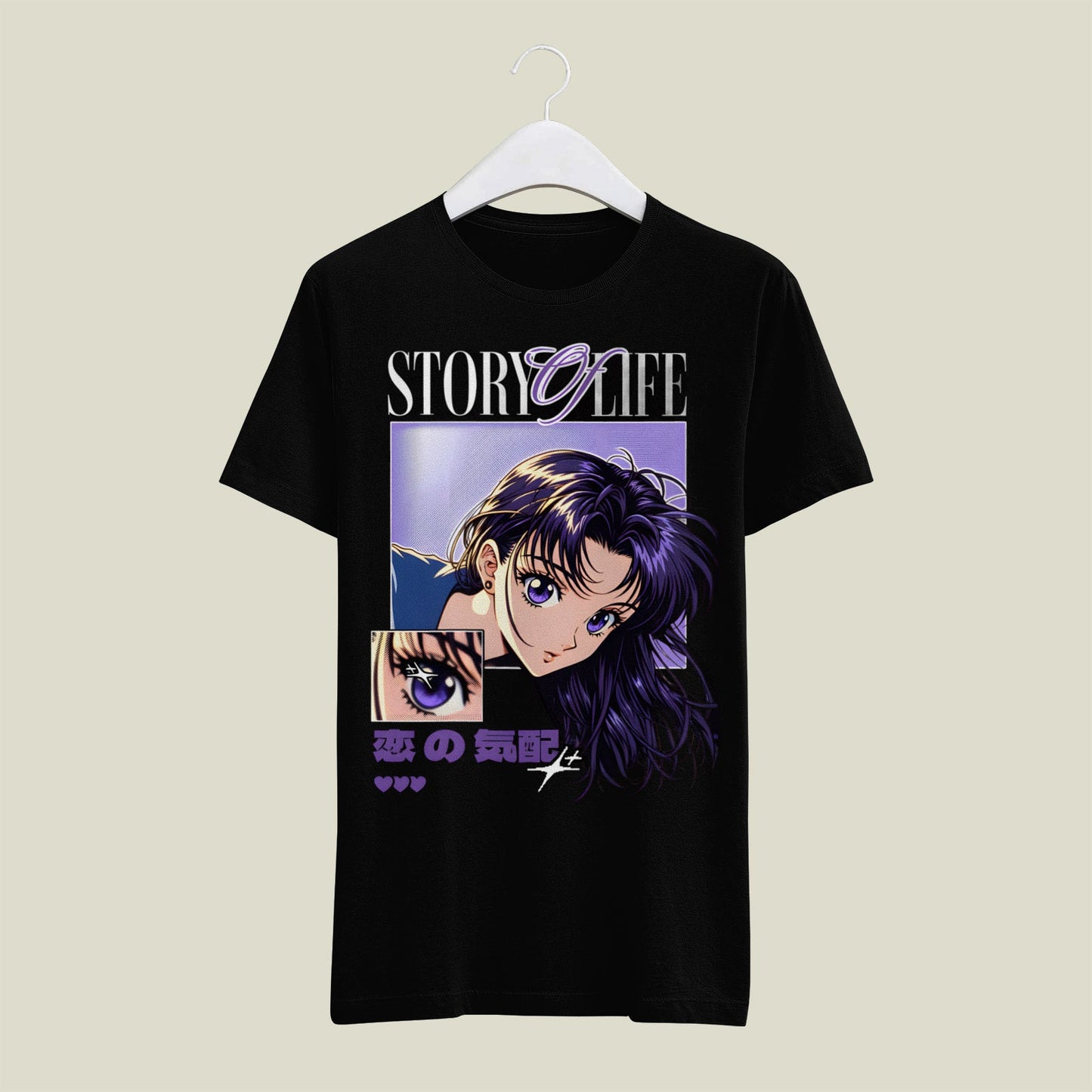 Women STORY & LIFE Standard Purple & White Print T-Shirt My Store
