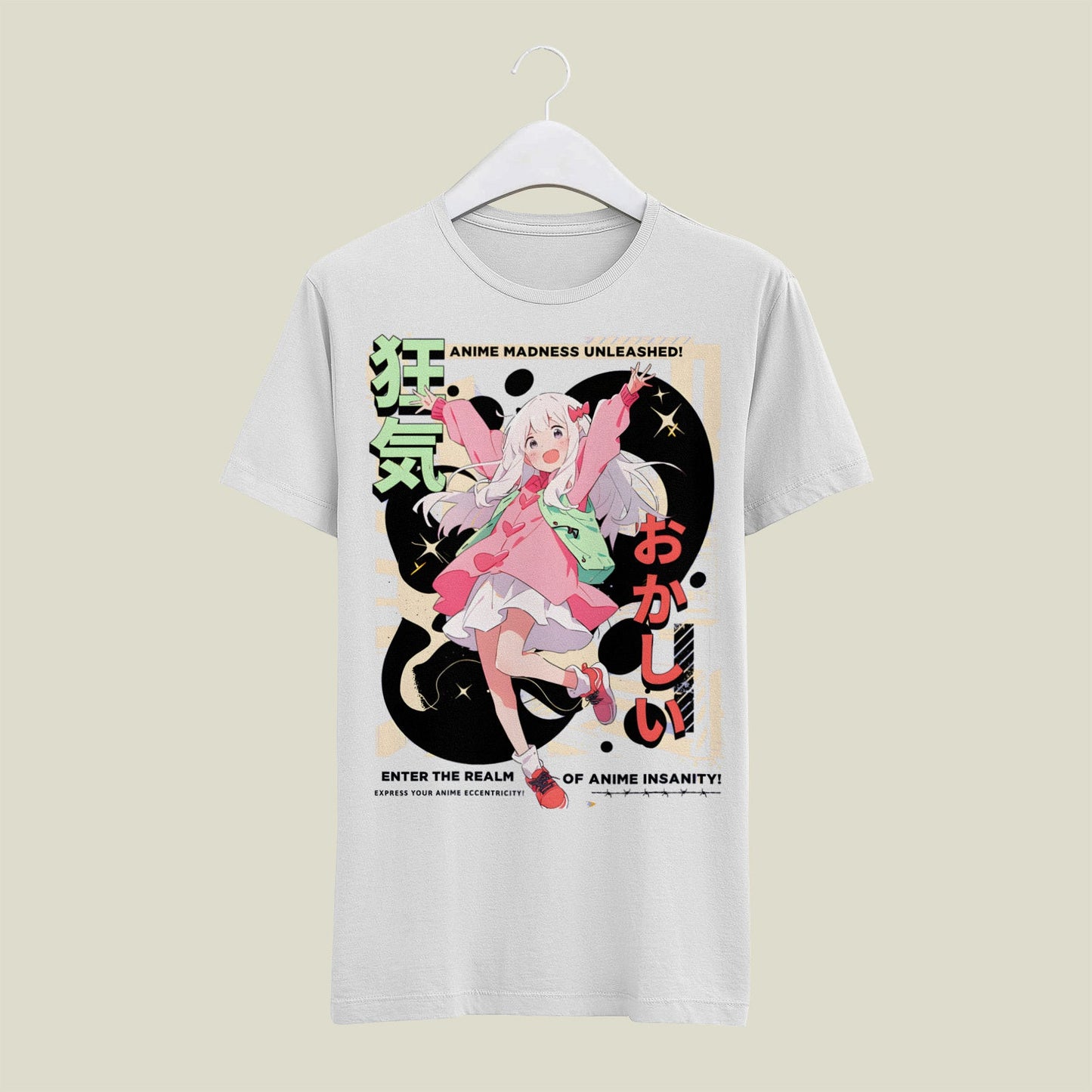 Women Anime Standard Pink & White T-Shirt My Store