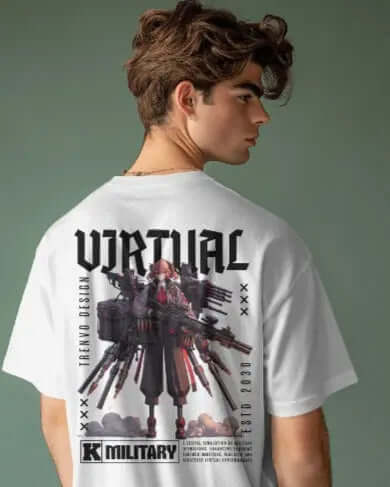 100% Pure Cotton Unisex Oversized Drop Shoulder Premium Front & Back Printed T-Shirt My Store
