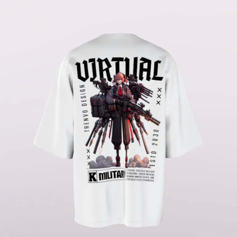 100% Pure Cotton Unisex Oversized Drop Shoulder Premium Front & Back Printed T-Shirt My Store