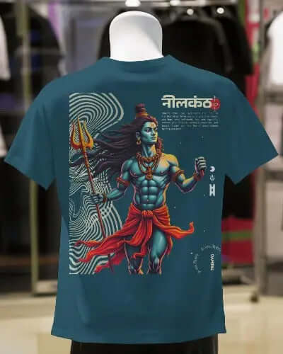 Shiv Ji Oversized Drop Shoulder Premium Front & Back Printed T-Shirt My Store