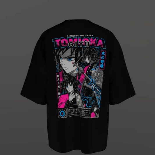 TOMIOKA Oversize Front & Back Printed Anime T-Shirt My Store