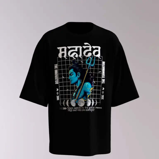 Unisex Shiv Ji Oversized Drop Shoulder Premium Printed T-Shirt My Store