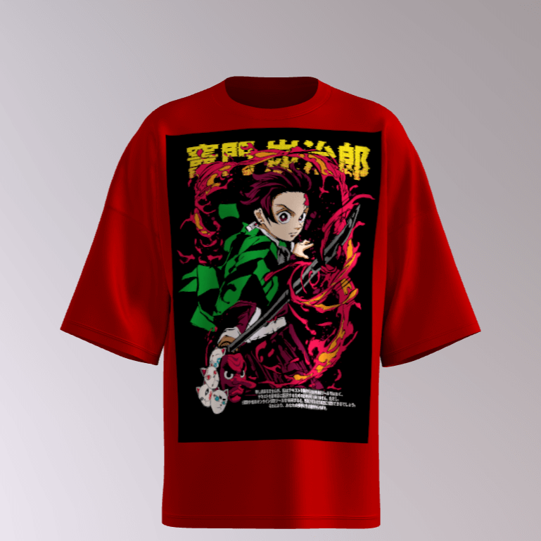 Unisex Anime Oversize Printed T-Shirt - My Store