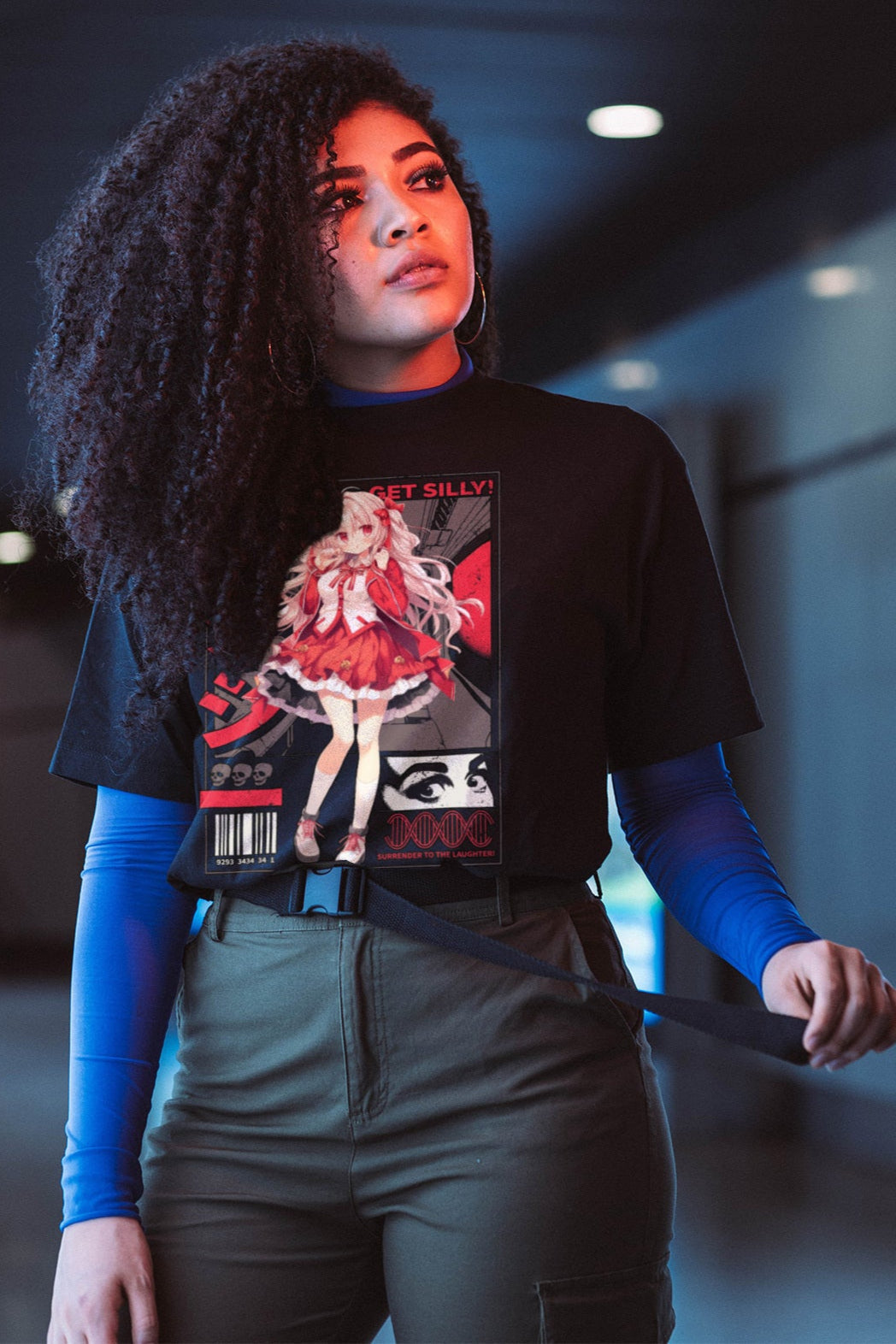 Women Anime Standard Red & White Print T-Shirt My Store
