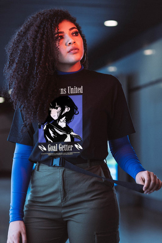 Women Anime Fans Standard  Black & Purple Printed T-Shirt My Store